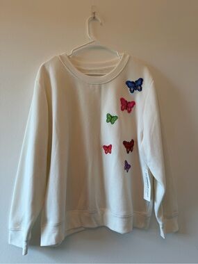 Sparkly butterfly embellished sweatshirt